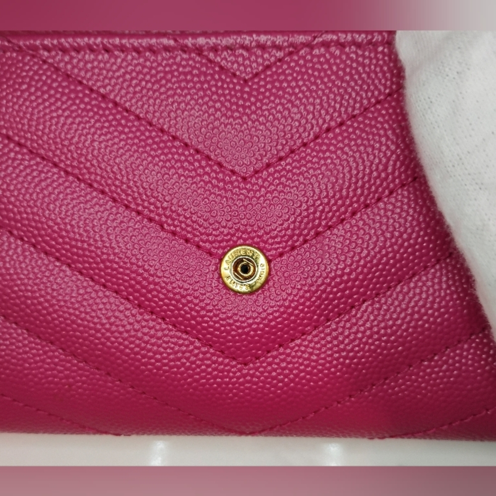 YSL Compact Wallet - Pink Yves Saint Laurent Leather w/GHW - Picture 5 of 15